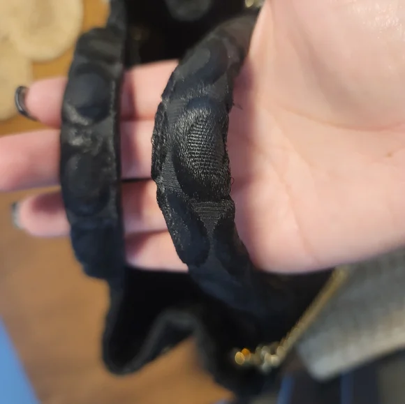 Prada Black Textured Handbag with Gold Chain - Picture 7 of 12